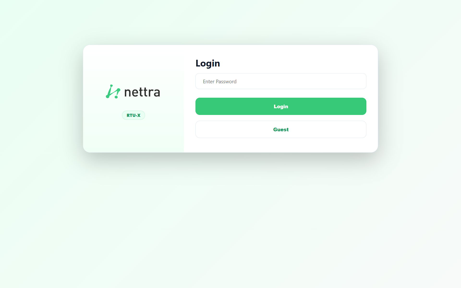 Login screen